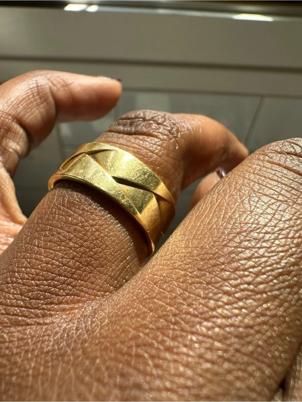 18K Yellow Gold Origami Braided Band US 9.5
